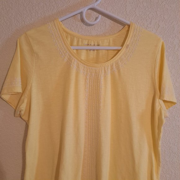 Alison Daley Yellow and white lace Blouse sz. Petite PL/ G - Picture 5 of 5